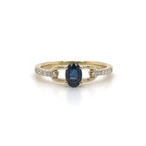 14K Y Gold 0.74ctw Sapphire and 0.10ctw Diamond Ring