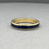Estate 18K Y Gold Navy Enamel Ring