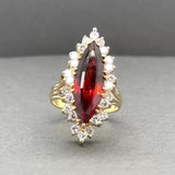 Estate 18K Y Gold 6.80ct Garnet & 1.04ctw Diamond Ring