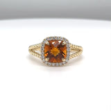 14K Y Gold 2.37ct Citrine and 0.20cttw G/SI1 Diamond Ring