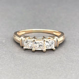 Estate 14K Y Gold 0.89ctw I-J/SI2-I1 Diamond 3 Stone Eng. Ring