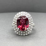 Estate 14K W Gold 6.39ctw Tourmaline & Diamond Cocktail Ring
