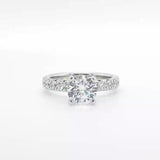 14K W Gold 0.70ctw G/SI1 10 Diamond Engagement Ring Mounting