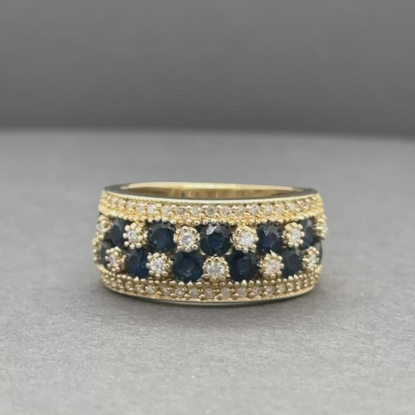 Estate 14K Y Gold 1.80ctw Sapphire & 0.30ctw Diamond Ring