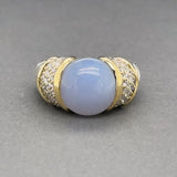 Estate David Yurman SS 2.90ct Chalcedony & 0.49ctw Diamond Capri Ring