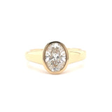 14K Y Gold 1.57ctw E/VVS2 Oval Lab Created Diamond Ring  IGI