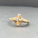 Estate 14K Y Gold 0.04ct G/SI1 Diamond Crucifix Ring