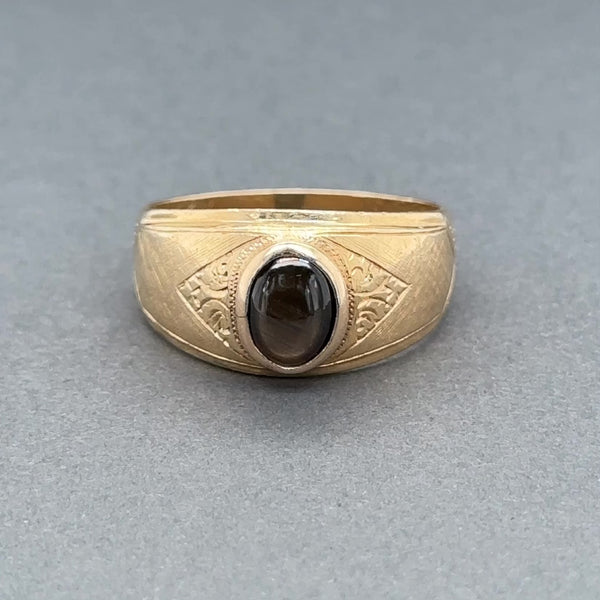 Estate Retro 14K Y Gold 0.71ct Black Star Sapphire Ring