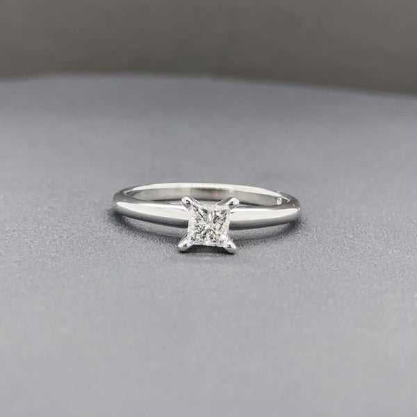 Estate 14K W Gold 0.39ct H/I1 Diamond Princess Engagement Ring