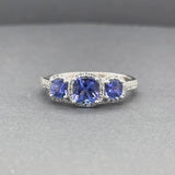 Estate 18K W Gold 1.63ctw Tanzanite & 0.21ctw H/SI2-I1 Diamond Ring