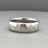 Estate 14K W Gold 7.07mm Hammered Ring