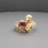 Estate 18KY Carrera Y Carrera 0.73ct Saph & 0.32ctw Diamond Cupid Ring