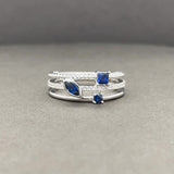 Estate 14K W Gold 0.18ctw H/SI1-2 Diamond and 0.46ctw Sapphire Ring