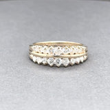 Estate 14K Y Gold 1.03ctw G/SI1-2 Diamond 2 Row Ring