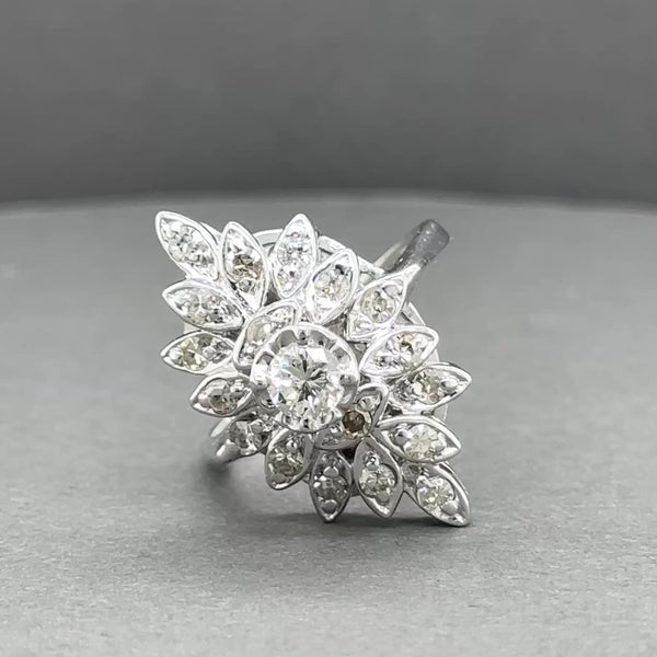 Estate 14K W Gold 0.90ctw Diamond Cocktail Ring