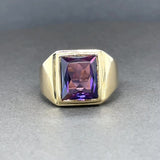 Estate 14K Y Gold 6.43ct Color Changing Lab-Created Sapphire Ring