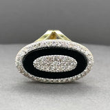 Estate 18K TT Gold 5.32ct Onyx & 1.49ctw J-K/SI1-2 Diamond Cocktail Ring