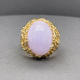 Estate 18K Y Gold 8.56ct Purple Jadeite Cocktail Ring