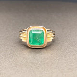 Estate 18K Y Gold 2.79ct Emerald Ring