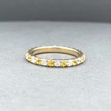 Estate 14K Y Gold 0.56ctw Sapphire & 0.35ctw Diamond Eternity Ring