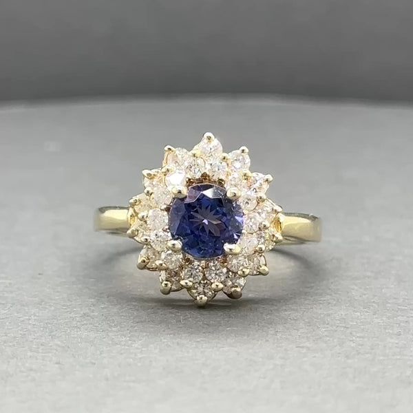 Estate 14K Y Gold 1.08ct Tanzanite & 0.91ctw Diamond Ring