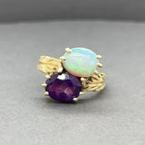 Estate 14K Y Gold 1.62ct Amethyst & 0.93ctw Opal Ring