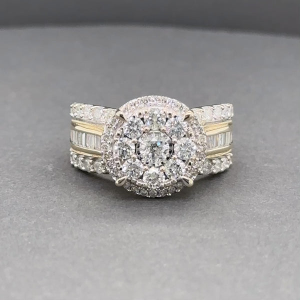 Estate 10K Y Gold 2.00ctw H-I/SI1-I1 Diamond Cluster Cocktail Ring