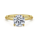 14K W Gold Solitaire Diamond Engagement Ring Mounting