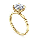 14K W Gold Solitaire Diamond Engagement Ring Mounting