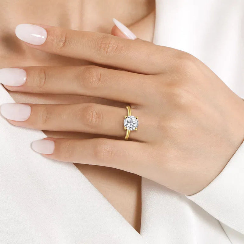 14K W Gold Solitaire Diamond Engagement Ring Mounting