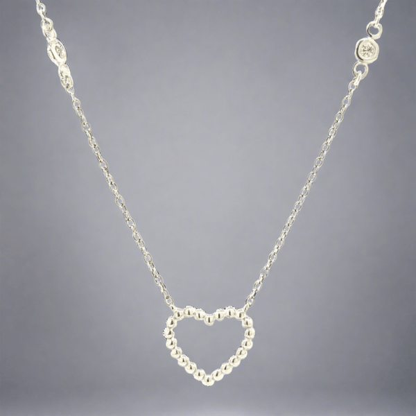 SS 0.02cttw Diamond Heart Necklace - Walter Bauman Jewelers