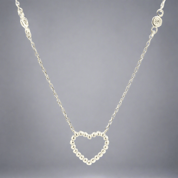 SS 0.02cttw Diamond Heart Necklace - Walter Bauman Jewelers