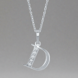 SS 0.03cttw H/I1 Diamond Initial 'D' Pendant - Walter Bauman Jewelers