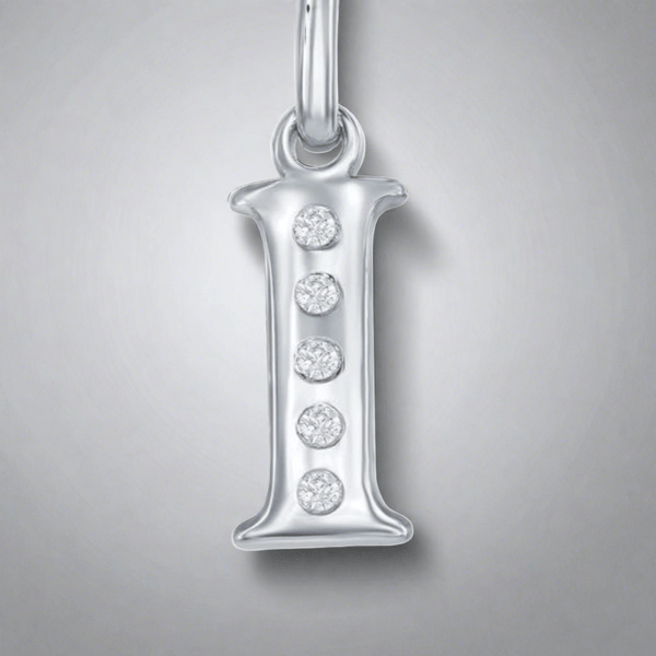 SS 0.03cttw H/I1 Diamond Initial 'I' Pendant - Walter Bauman Jewelers