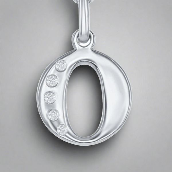 SS 0.03cttw H/I1 Diamond Initial 'O' Pendant - Walter Bauman Jewelers