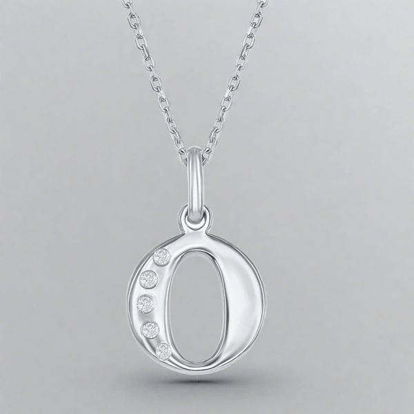 SS 0.03cttw H/I1 Diamond Initial 'O' Pendant - Walter Bauman Jewelers