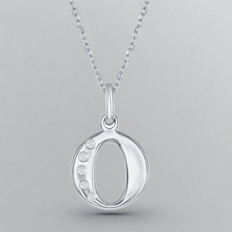 SS 0.03cttw H/I1 Diamond Initial 'O' Pendant - Walter Bauman Jewelers