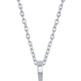 SS 0.03cttw H/I1 Diamond Initial 'V' Pendant - Walter Bauman Jewelers
