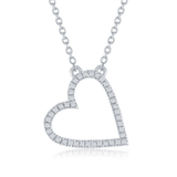 SS 0.07ctw I/SI2 Diamond Heart Pendant - Walter Bauman Jewelers