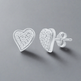 SS 0.09ctw I/SI2 Heart Diamond Stud Earrings - Walter Bauman Jewelers
