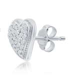 SS 0.09ctw I/SI2 Heart Diamond Stud Earrings - Walter Bauman Jewelers