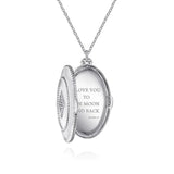 SS 0.10ctw White Sapphire Oval Locket - Walter Bauman Jewelers