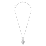 SS 0.10ctw White Sapphire Oval Locket - Walter Bauman Jewelers