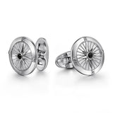 SS 0.11ctw Black Spinel Compass Cufflinks - Walter Bauman Jewelers