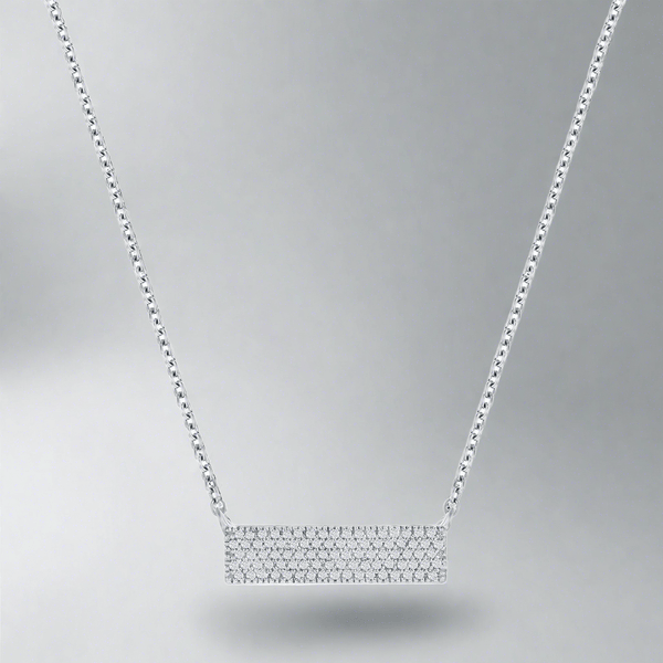 SS 0.16ctw Rectangle I/SI2 Diamond Pendant - Walter Bauman Jewelers