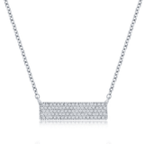 SS 0.16ctw Rectangle I/SI2 Diamond Pendant - Walter Bauman Jewelers