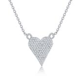 SS 0.18ctw Pave I/SI2 Diamond Heart Pendant - Walter Bauman Jewelers