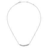 SS 0.31ctw White Sapphire Beaded Bar Necklace - Walter Bauman Jewelers