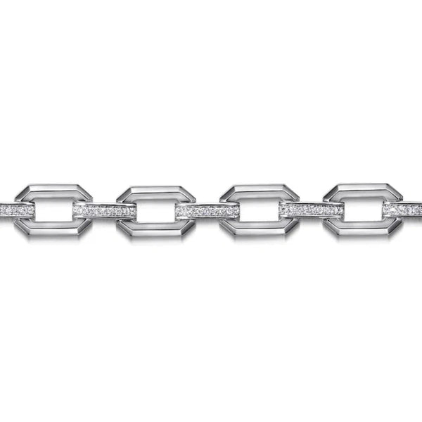 SS 0.58ctw White Sapphire Open Link Bracelet - Walter Bauman Jewelers