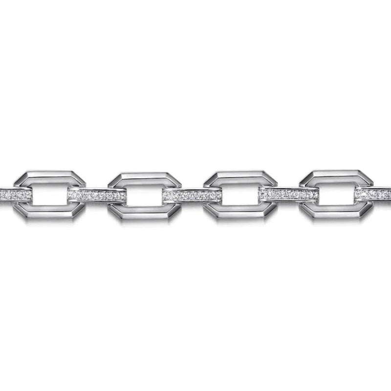 SS 0.58ctw White Sapphire Open Link Bracelet - Walter Bauman Jewelers